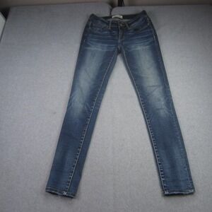 BKE Jeans Womens 26x30 Blue Stella Slim Fit Low Rise Skinny Stretch Rehemmed